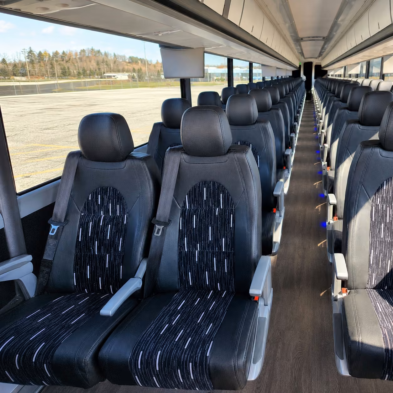40 56 passenger charter bus interior