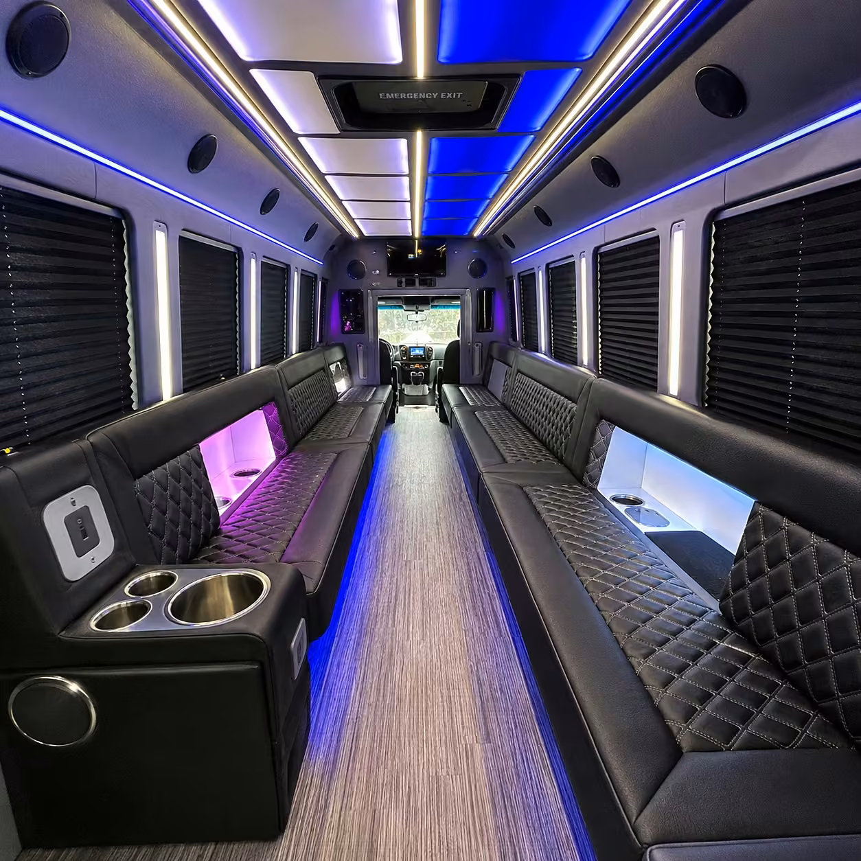 50 passenger party bus inside