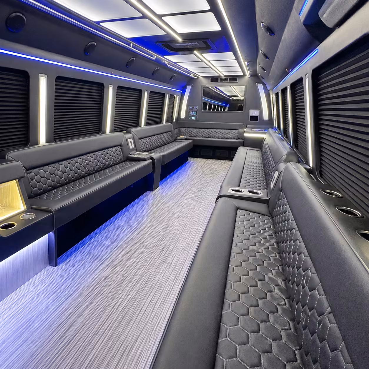 50 passenger party bus interior